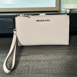 Michael Kors Jet Set Travel Large Double Zip Phone Wallet Wristlet